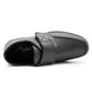 Mens Touch Fasten Formal Shoes Black Faux Leather Gel Foam Insole Smart Office Loafers