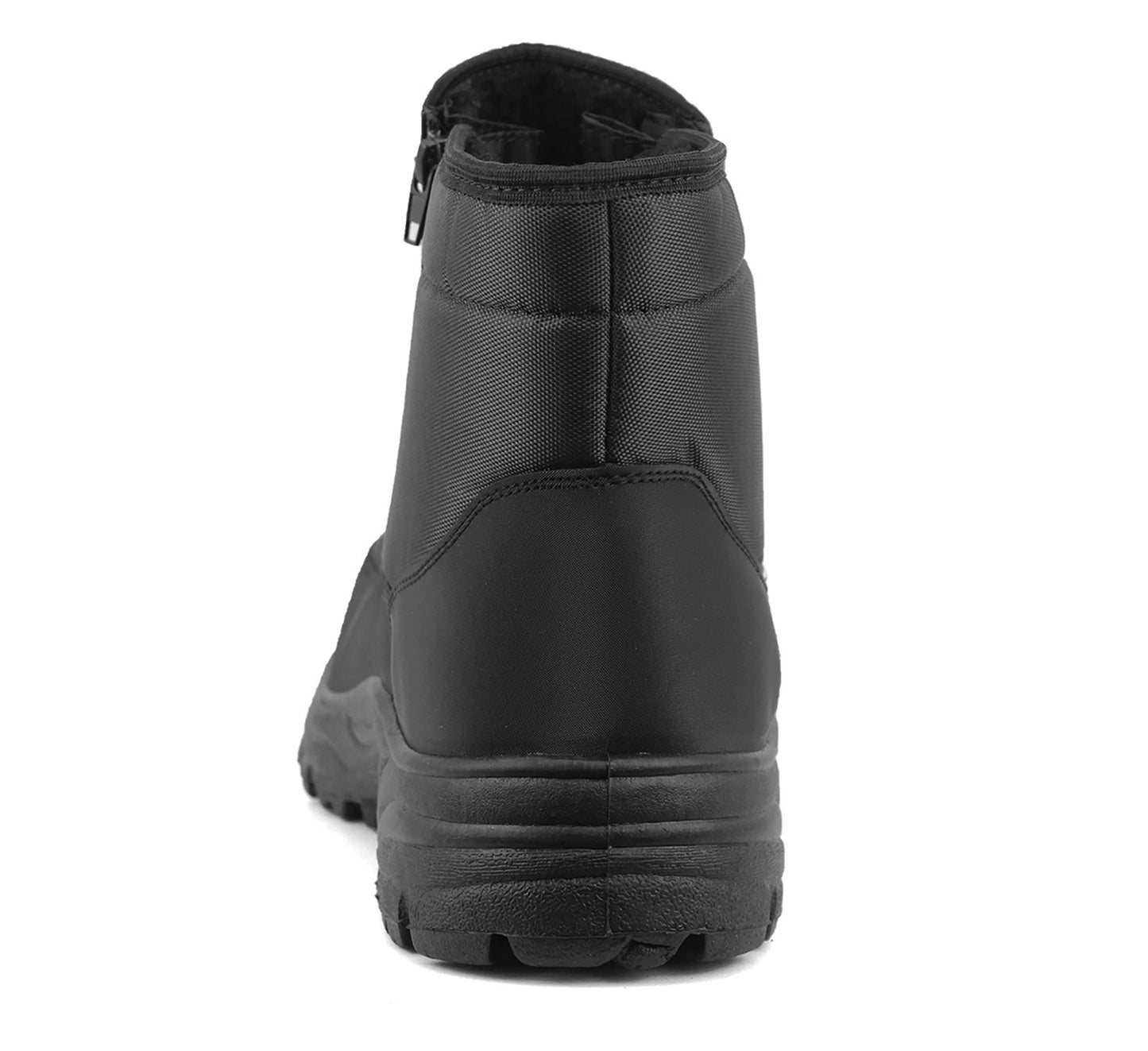 Mens Black Snow Boots Warm Thermal Fleece Lined Zip Up Slip On Insulated Outdoor Winter Walking Ankle Boots