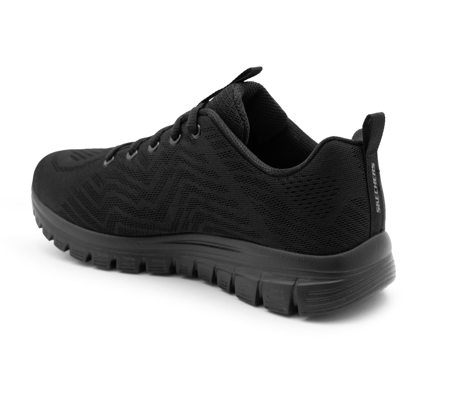 Skechers 12615 Graceful Wide Fit Womens Trainers Memory Foam Ladies Sneakers Black Mesh