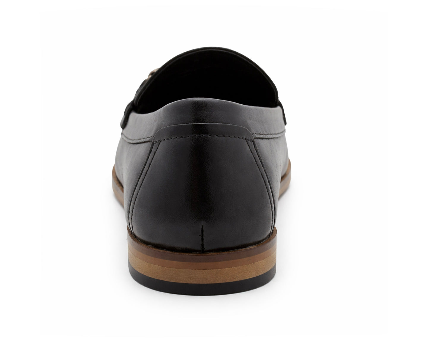 Mens Black Leather Loafers Slip On Formal Smart Shoes Metal Detail Office Wedding Dress Shoes