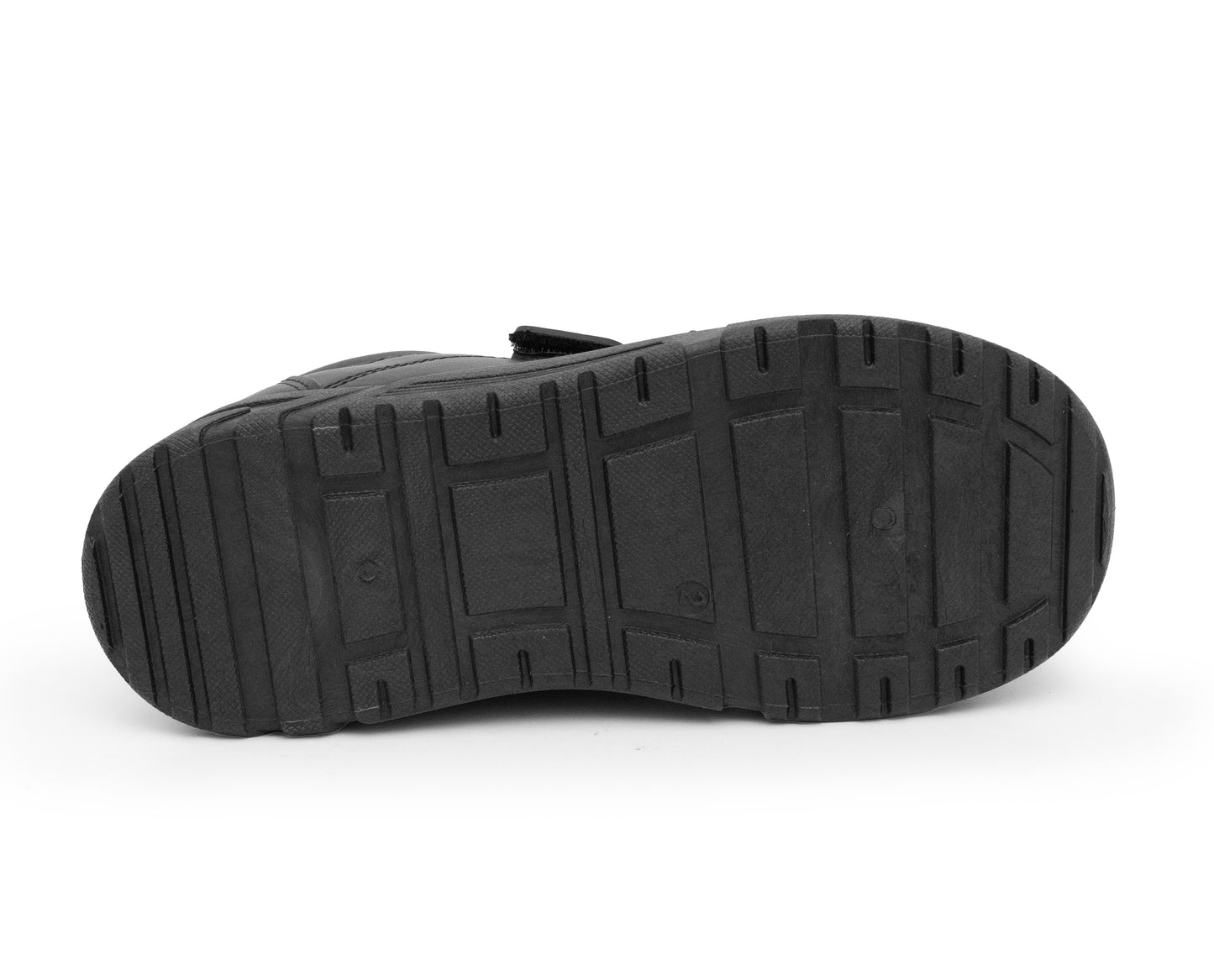 Boys Touch Fasten School Shoes Faux Leather Black to School Kids Smart Uniform Shoes
