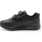 Kids Boys Black School Trainers Easy Fasten Touch Fastening Shoes Faux Leather Smart Uniform Sports Sneakers for Toddlers, Juniors & Older Boys