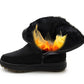Womens Winter Snow Boots Warm Insulated Faux Fur Lined Ladies Mid Calf Zip Up Quilted Boots