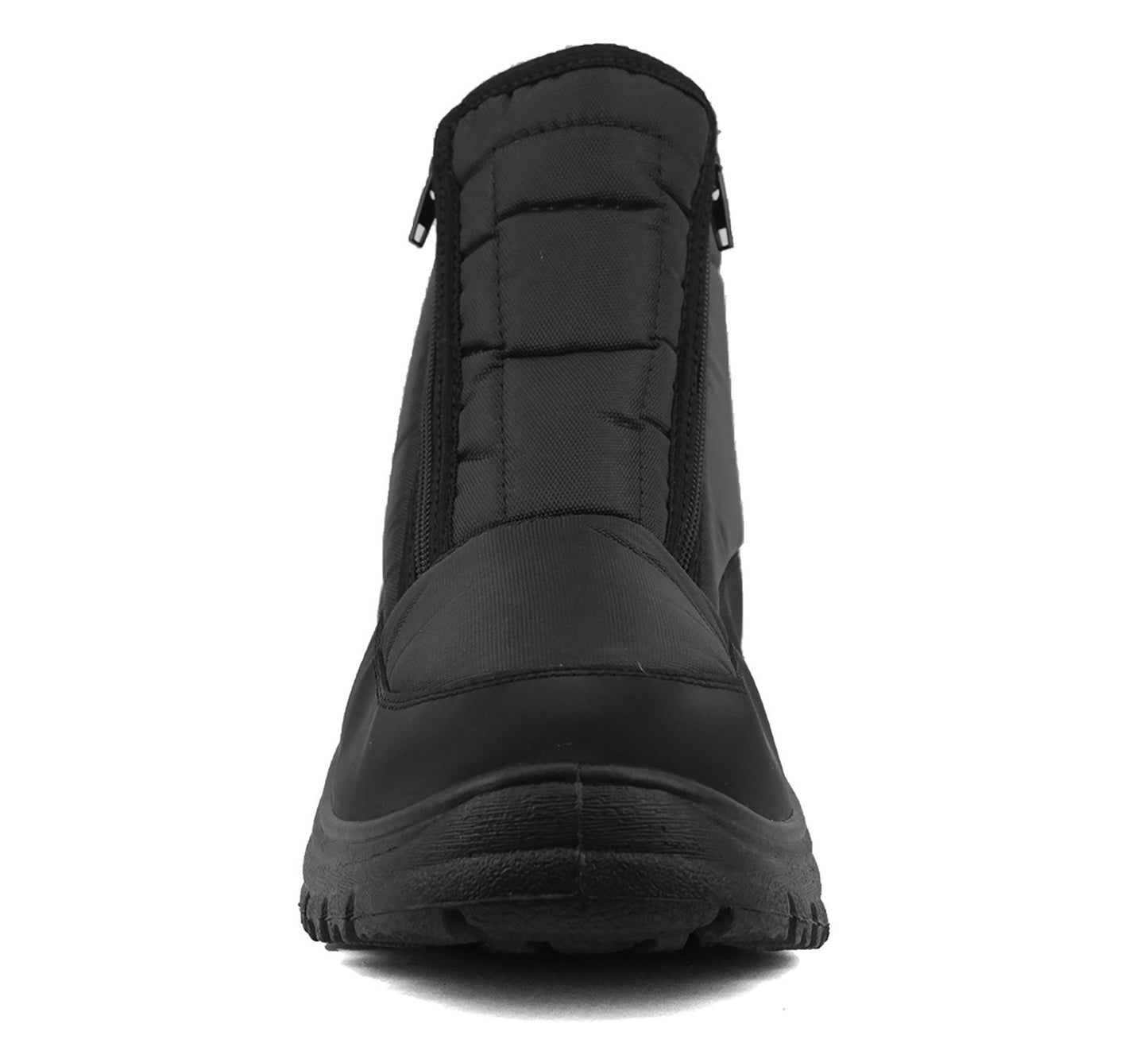 Mens Black Snow Boots Warm Thermal Fleece Lined Zip Up Slip On Insulated Outdoor Winter Walking Ankle Boots