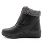 Womens Winter Boots Warm Faux Fur Lined Ladies Touch Fasten Strap Ankle Boots