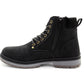 Mens Ankle Boots Faux Leather Smart Casual Lace Up Side Zip Padded Ankle Collar Fashion Combat Boots