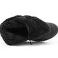 Womens Winter Black Boots Faux Fur Lined Zip Up Warm Insulated Ladies Slip On Quilted Thermal Ankle Boot