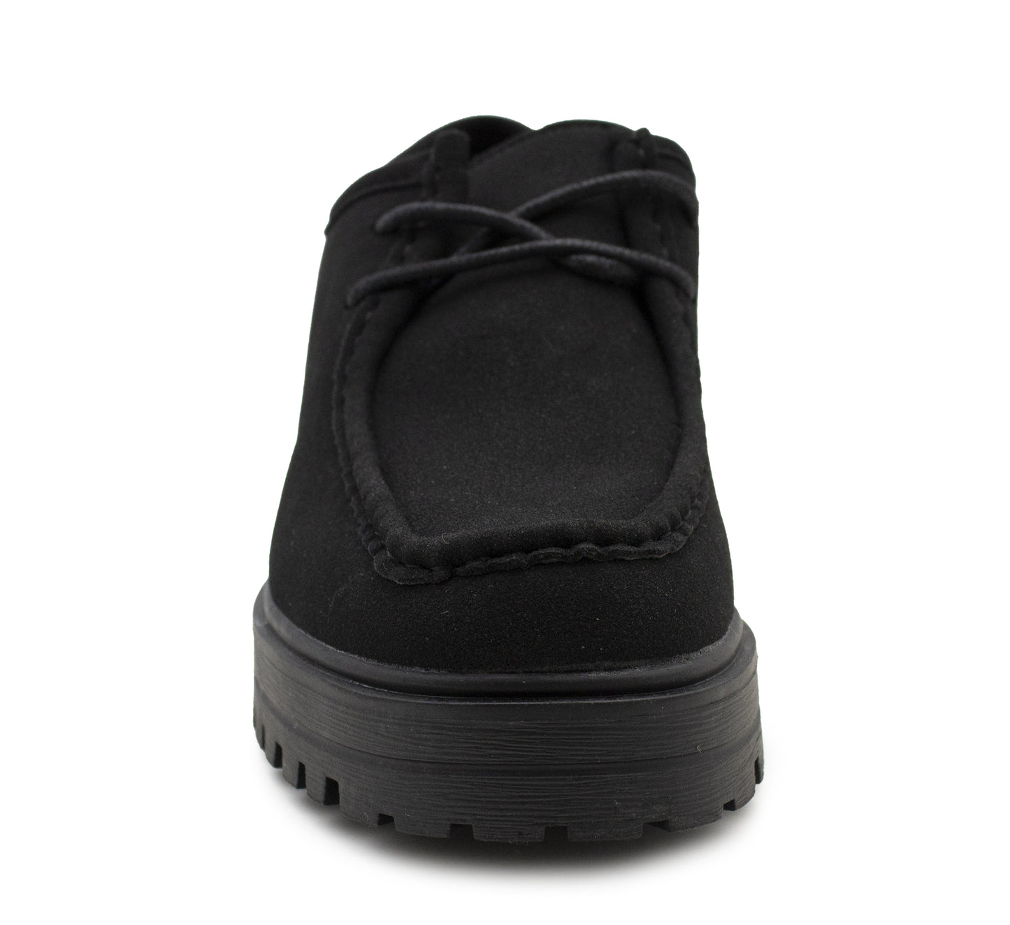 Womens Platform Loafers Faux Suede Chunky Sole Lace Up Block Heel Smart Casual Work Business Formal Shoes