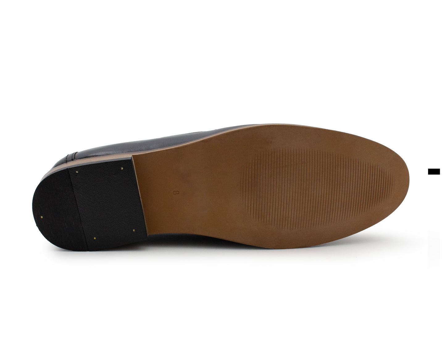Mens Black Leather Loafers Slip On Formal Smart Shoes Metal Detail Office Wedding Dress Shoes