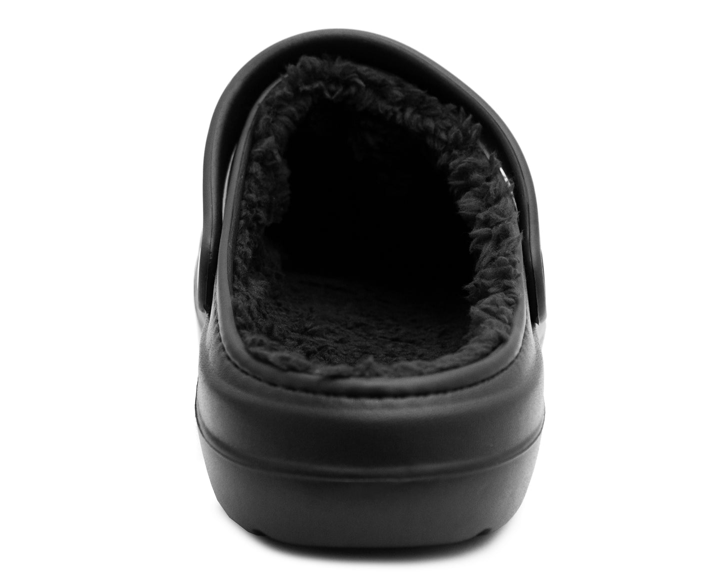 Mens Clogs Warm Fleece Lined Black Thermal Garden Clogs Waterproof Lightweight EVA Adjustable Faux Fur Slippers Hospital House Shoes