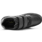 Men’s Black Leather Trainers Shoes Casual Double Strap Touch Fastening Sneakers Smart Slip On Walking Shoes