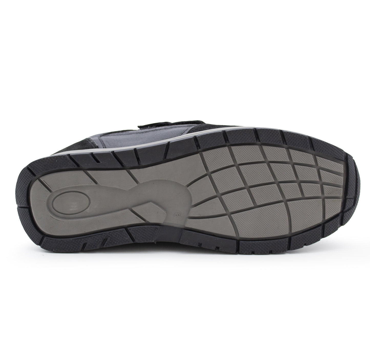 Men’s Black Leather Trainers Shoes Casual Double Strap Touch Fastening Sneakers Smart Slip On Walking Shoes
