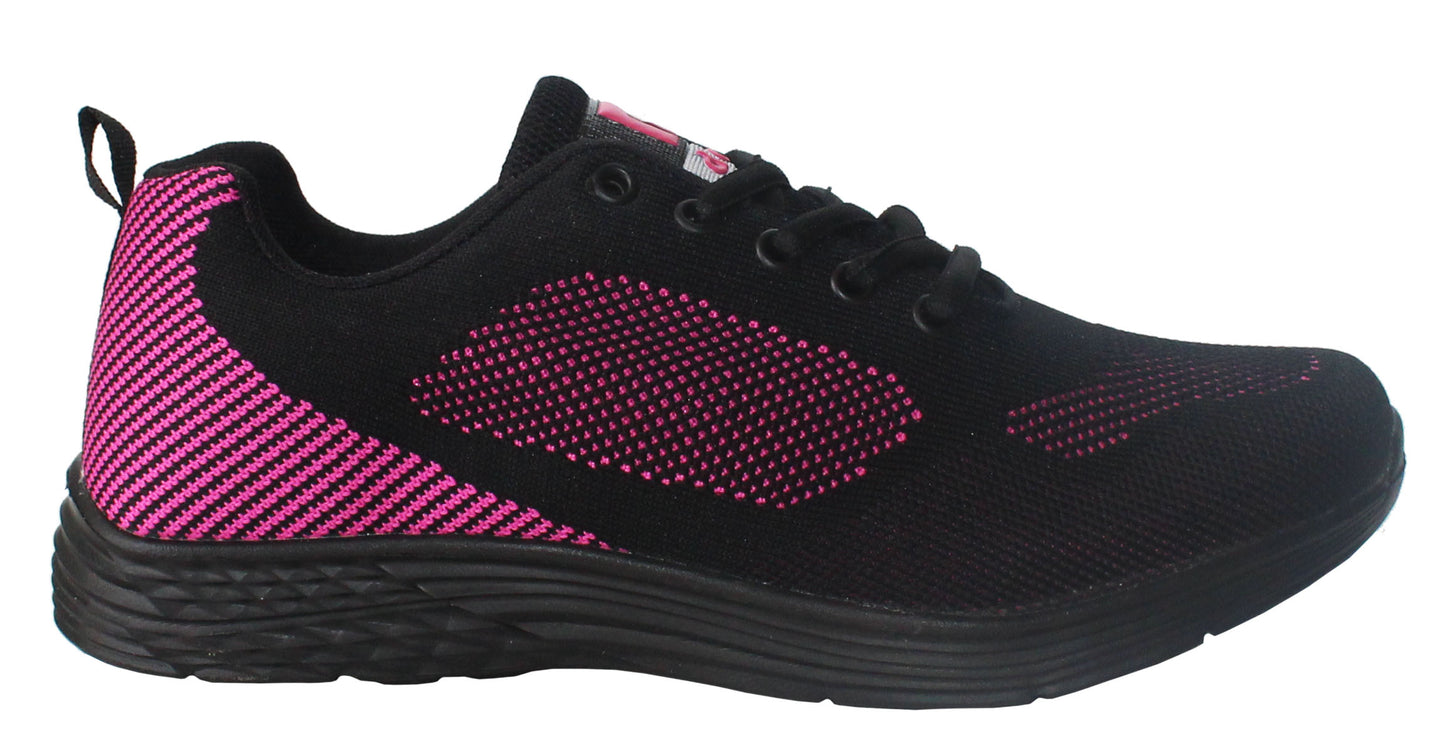 Womens Ladies Lightweight Memory Foam Lace Up Running Fitness Trainers