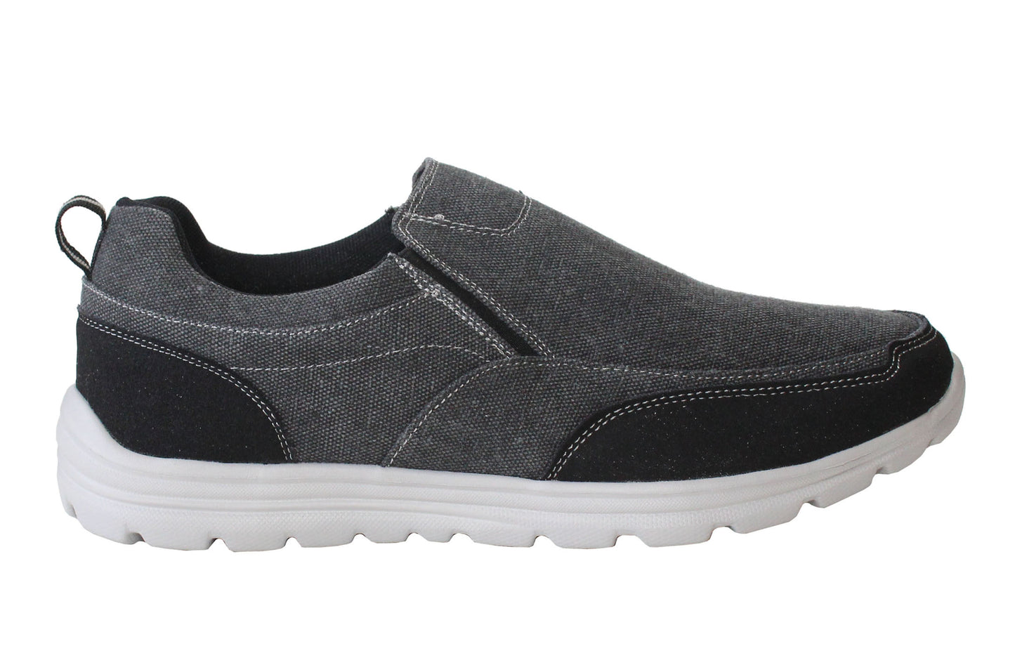 Mens Super Lightweight Memory Foam Slip On Black Denim Canvas Go Walk Running Trainers