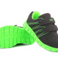 Kids Black Neon Green Youth Super Lightweight EVA Double Touch Fasten Strap Sports Trainers