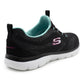 Skechers Women's Summits Trainers Lightweight Memory Foam Lace Up Sneakers Black Aqua