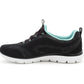 Skechers Women's Summits Trainers Lightweight Memory Foam Lace Up Sneakers Black Aqua