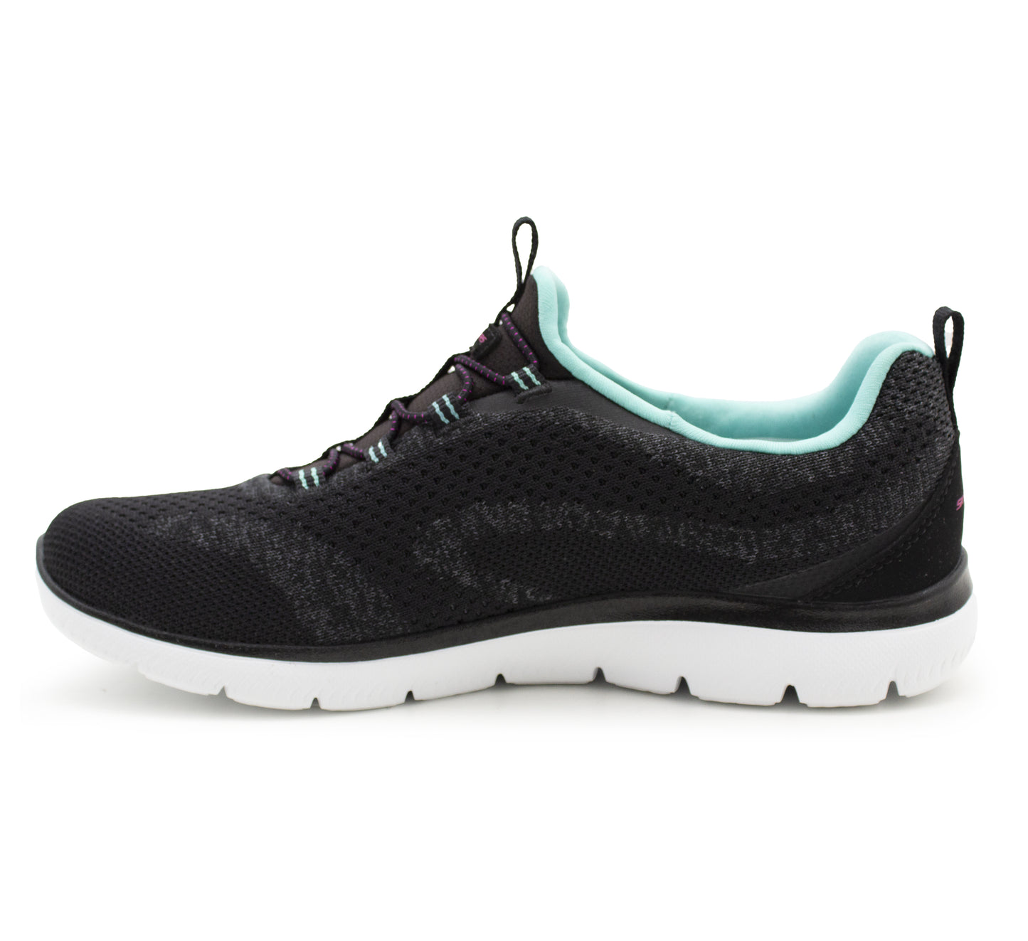 Skechers Women's Summits Trainers Lightweight Memory Foam Lace Up Sneakers Black Aqua