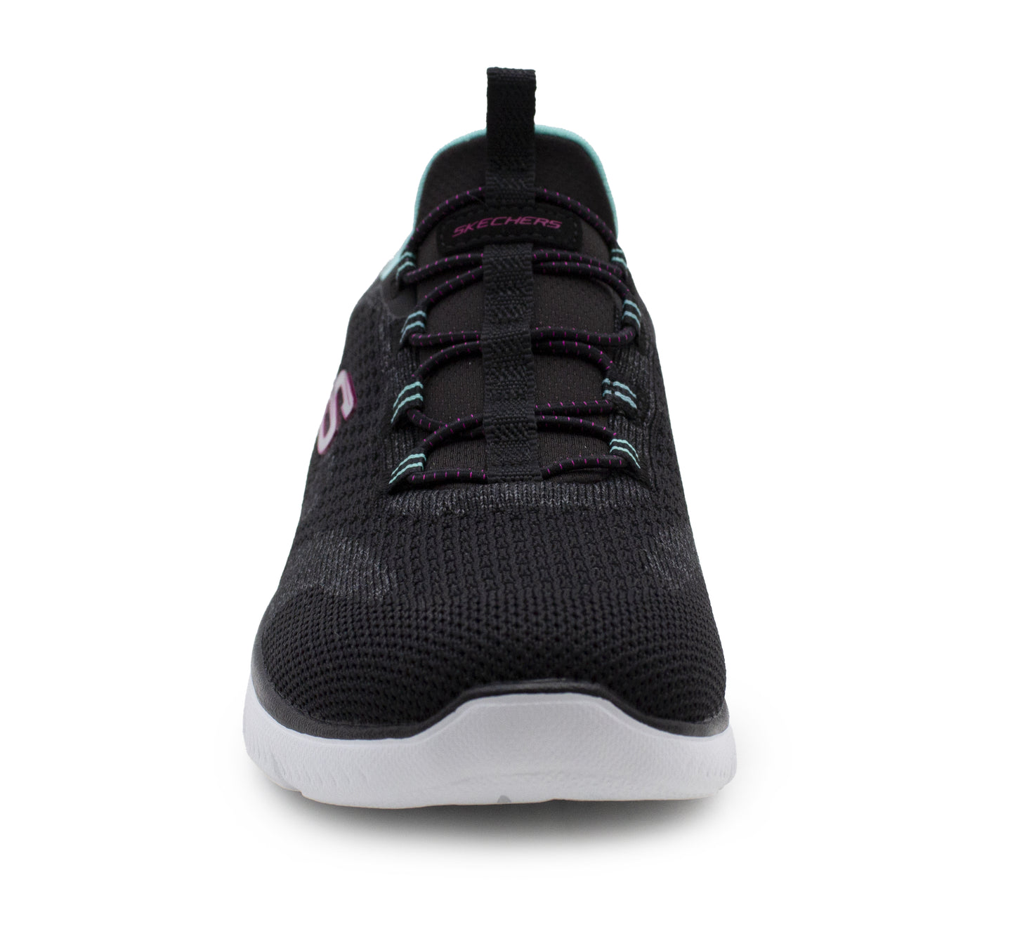 Skechers Women's Summits Trainers Lightweight Memory Foam Lace Up Sneakers Black Aqua