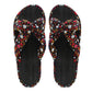 Girls Lightweight Floral Mule Sandals Slip On Sliders Summer Beach Flip Flops Ladies Flat Spa Pool Slides Black Red