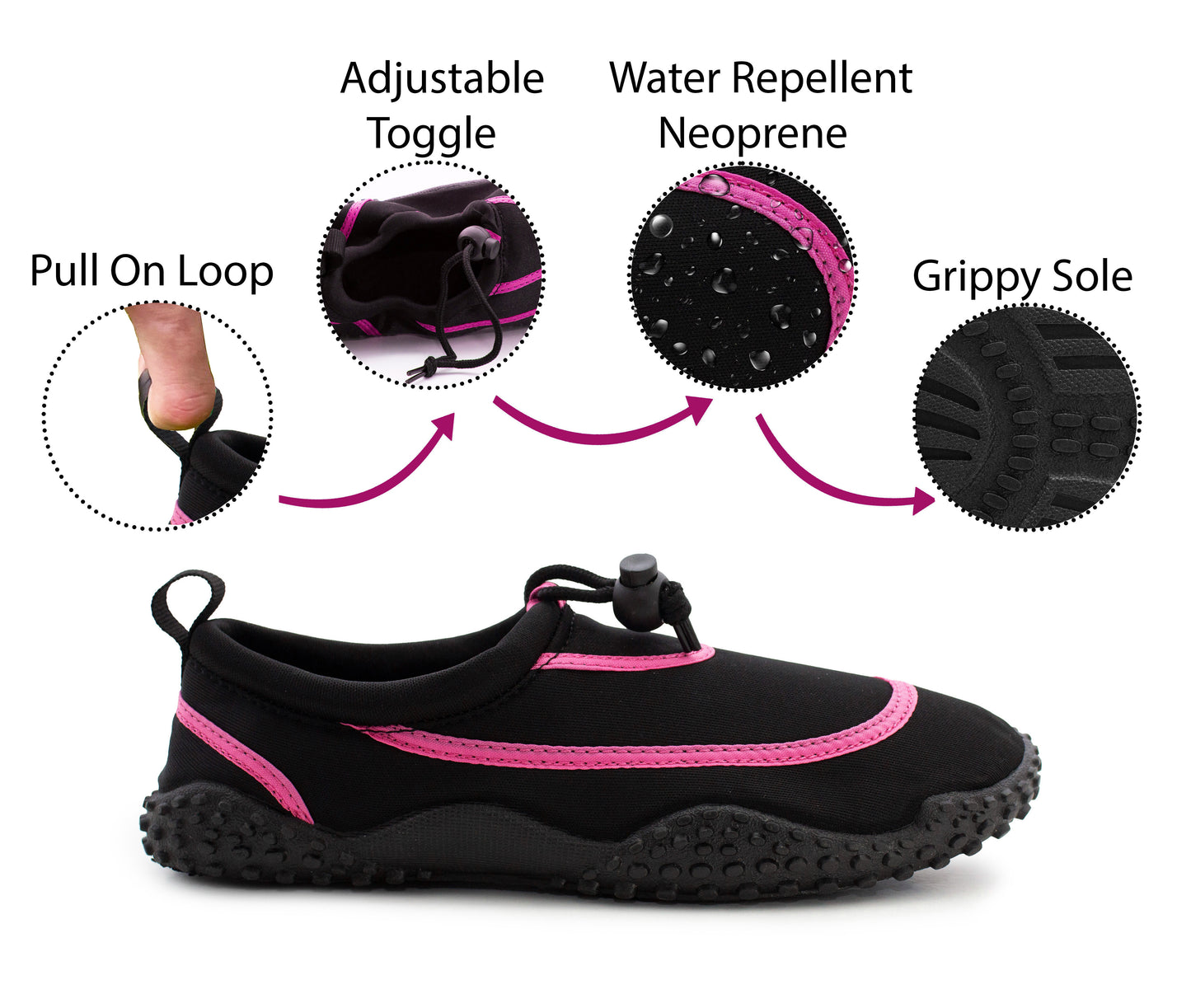 Womens Wet Shoes Wetsuit Water Socks Aqua Sports Adjustable Toggle Sea Beach Ladies Pool Side Swimming Surf Quick Dry Shoes