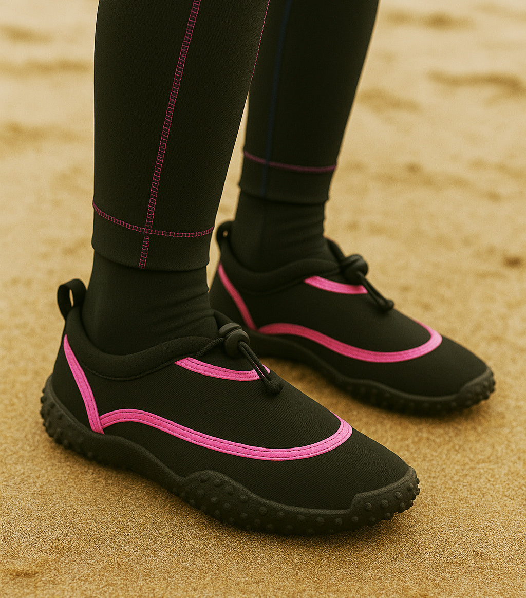 Womens Wet Shoes Wetsuit Water Socks Aqua Sports Adjustable Toggle Sea Beach Ladies Pool Side Swimming Surf Quick Dry Shoes