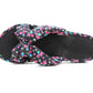 Womens Lightweight Floral Mule Sandals Slip On Sliders Summer Beach Flip Flops Ladies Flat Spa Pool Slides Black Pink