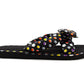 Girls Lightweight Polka Dot Mule Sandals Slip On Sliders Summer Beach Flip Flops Ladies Flat Spa Pool Slides