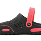 Mens Lightweight EVA Beach Clogs Summer Breathable Kitchen Garden Hospital Nurse Pool Water Shoe Mules Sandals  Black Red