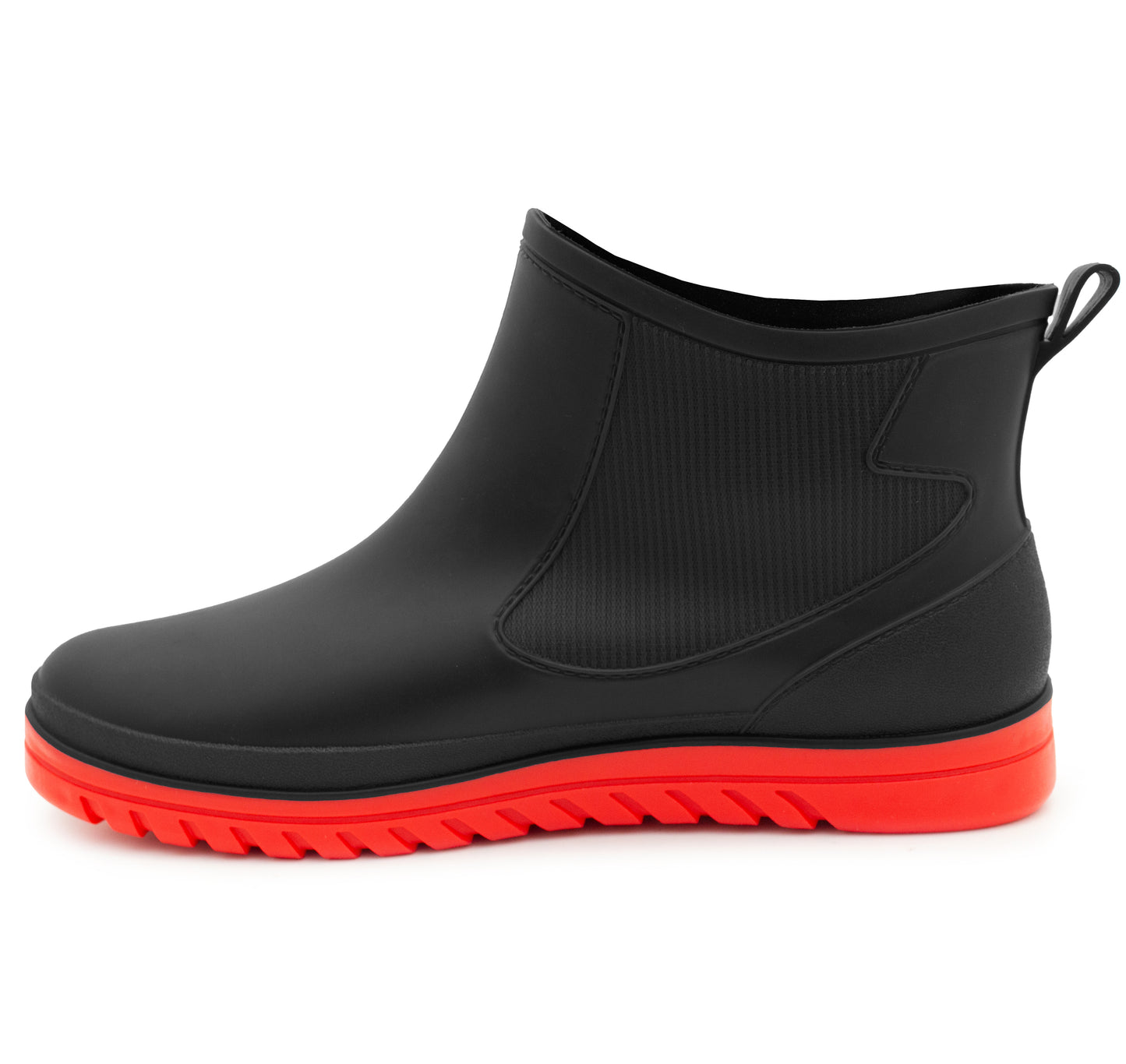 Mens Ankle Wellies Boots Black Red Short Slip On Waterproof Garden Chelsea Rain Boot Snow Farm Gardening Outdoor Festival Wellingtons