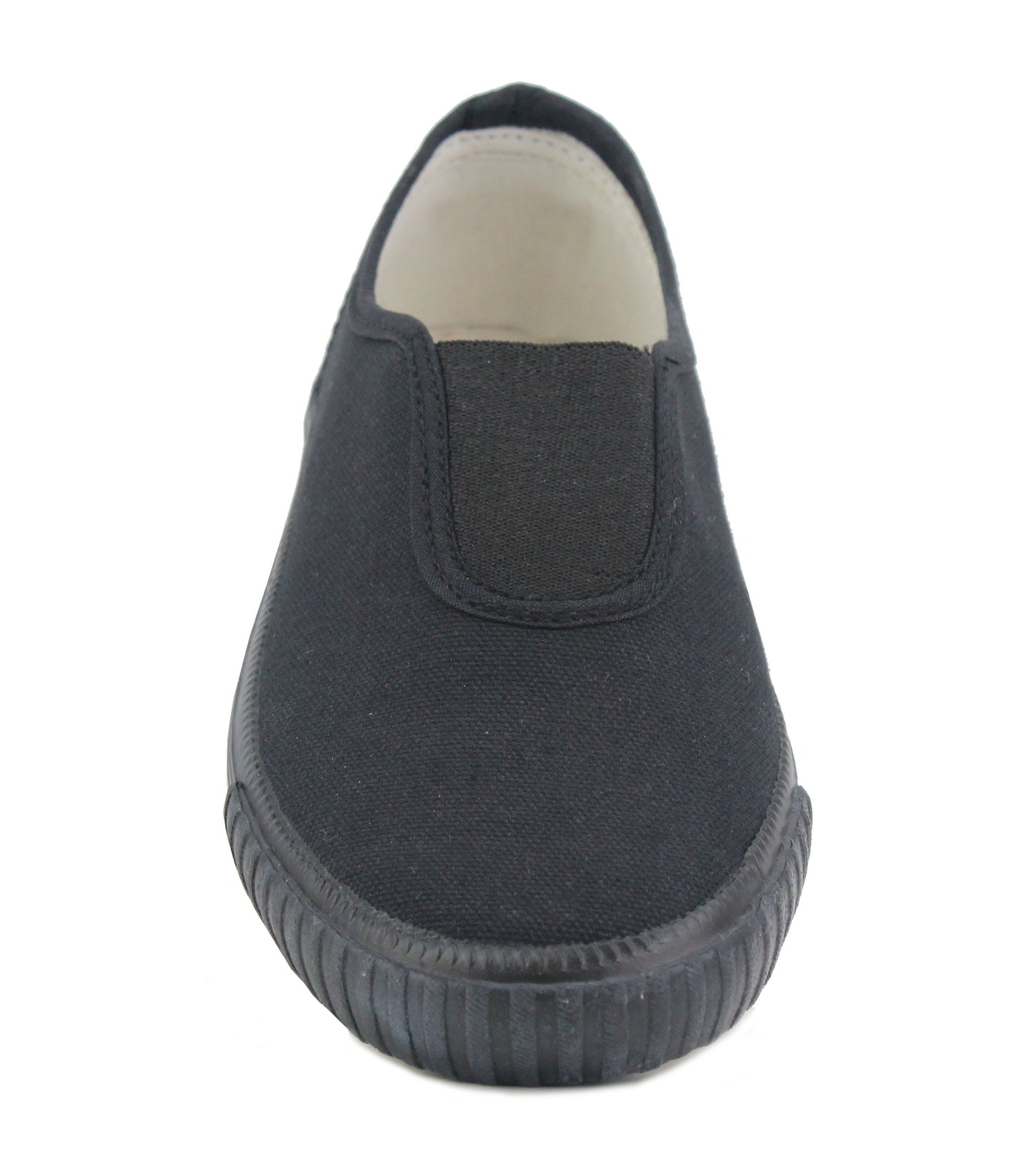 Unisex Kids Touch Fasten Canvas Back to School Uniform PE Pumps Sports Trainers Plimsolls Black Slip On