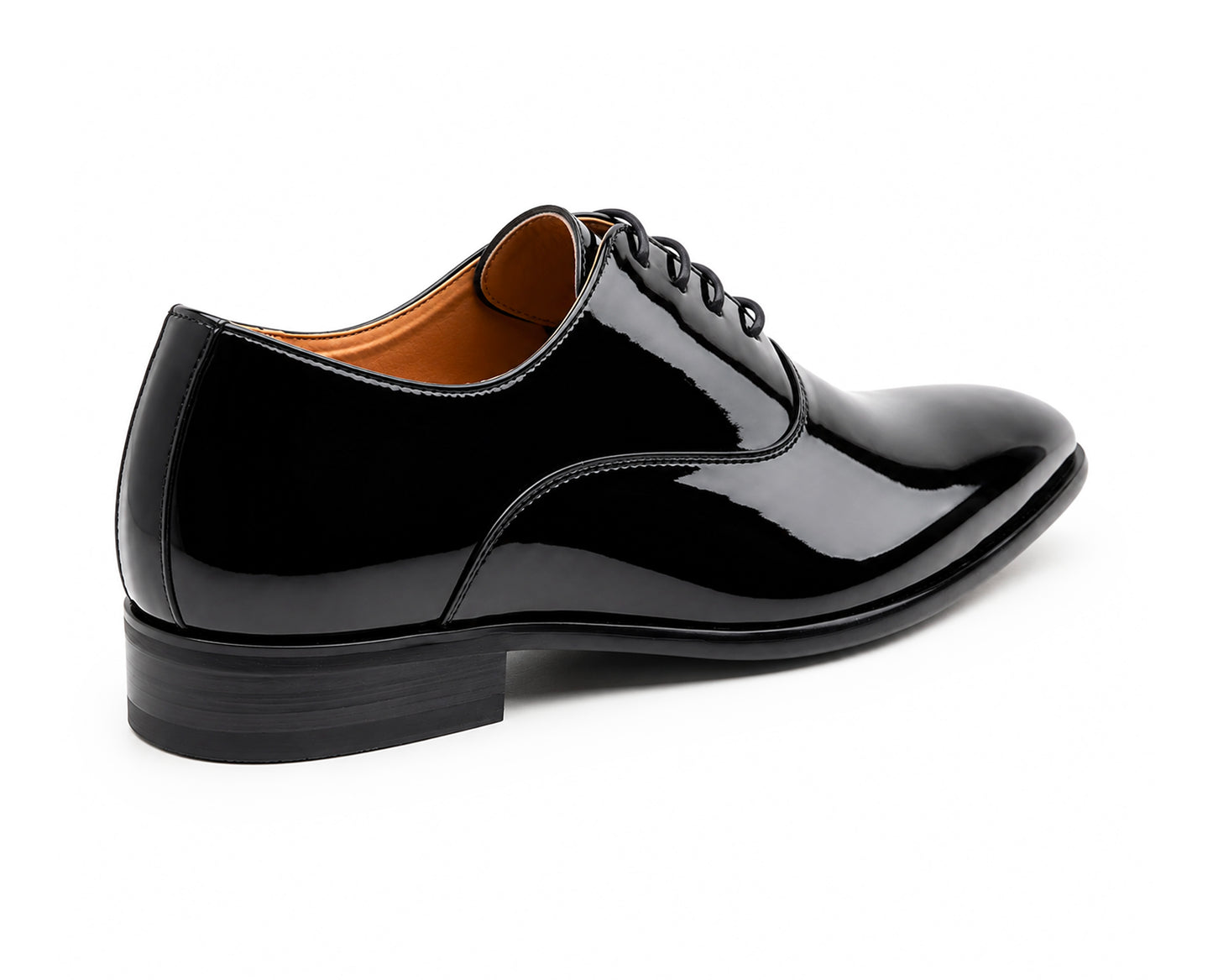 Mens Smart Formal Black Patent Shine Oxford Tie Shoes Derby Dress