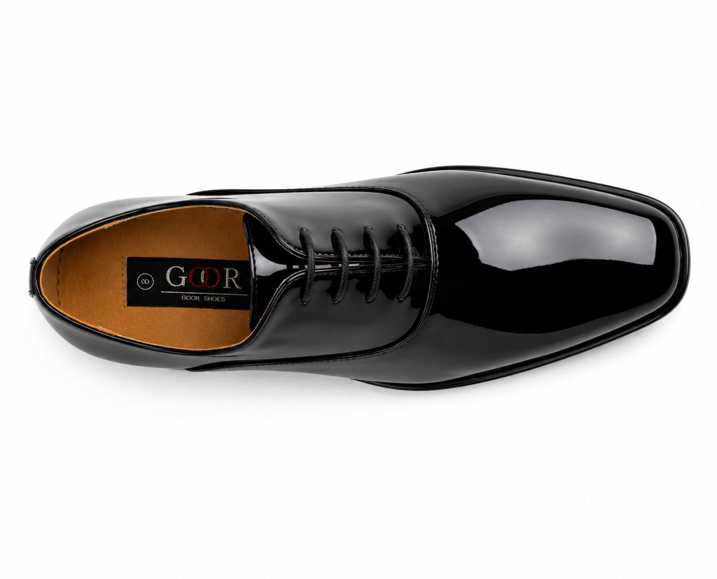 Mens Smart Formal Black Patent Shine Oxford Tie Shoes Derby Dress