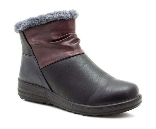 Womens Faux Fur Lined Winter Boots Ladies Warm Zip Up Casual Lightweight Ankle Boots