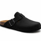 Mens Faux Suede Clogs Slip On Backless Cork Sole Arch Support Casual Slippers