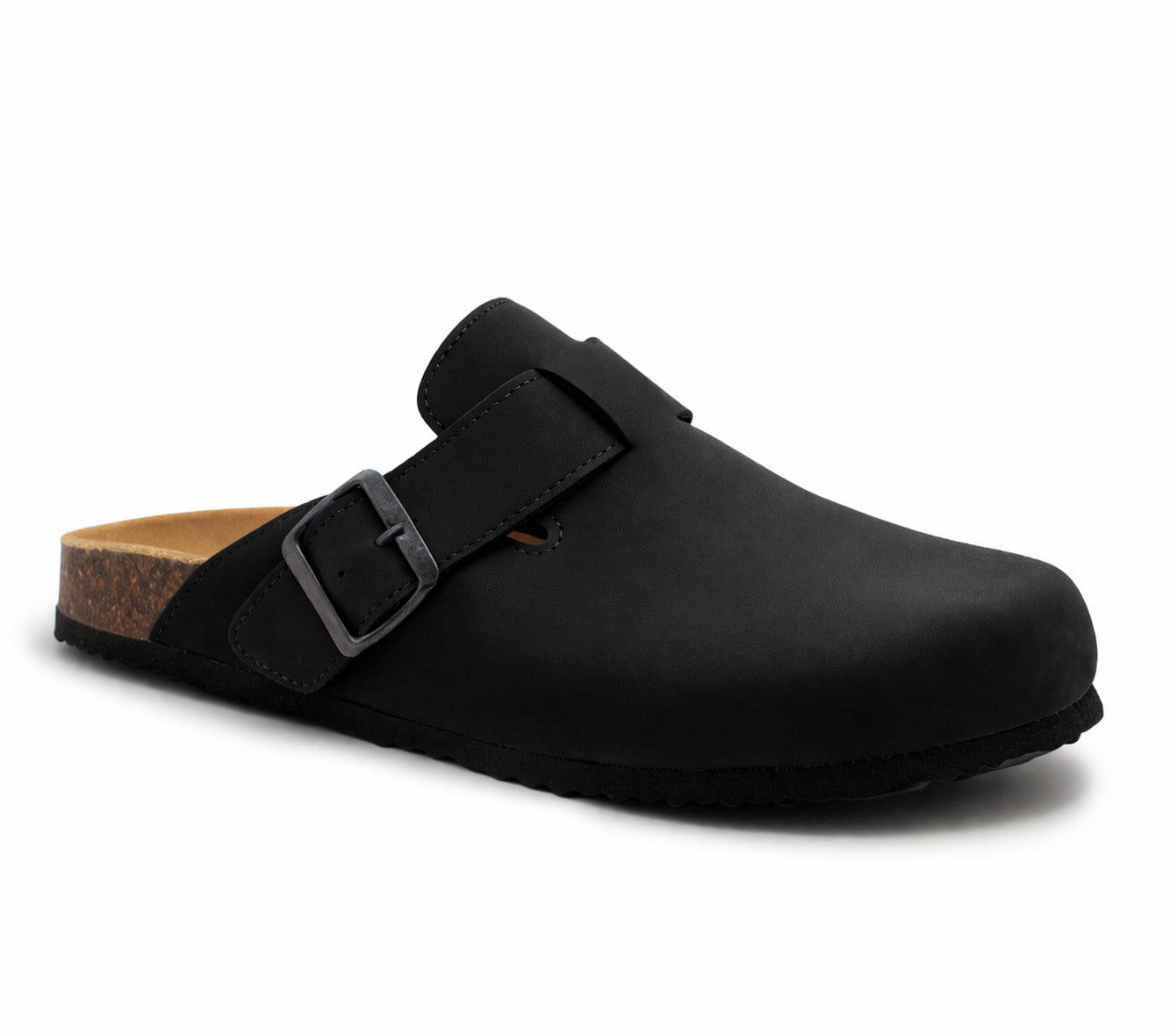 Mens Faux Suede Clogs Slip On Backless Cork Sole Arch Support Casual Slippers