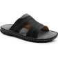 Mens Slip On Sandals Faux Leather Open Toe Sliders Flat Beach Casual Summer Slippers Comfort Sliders