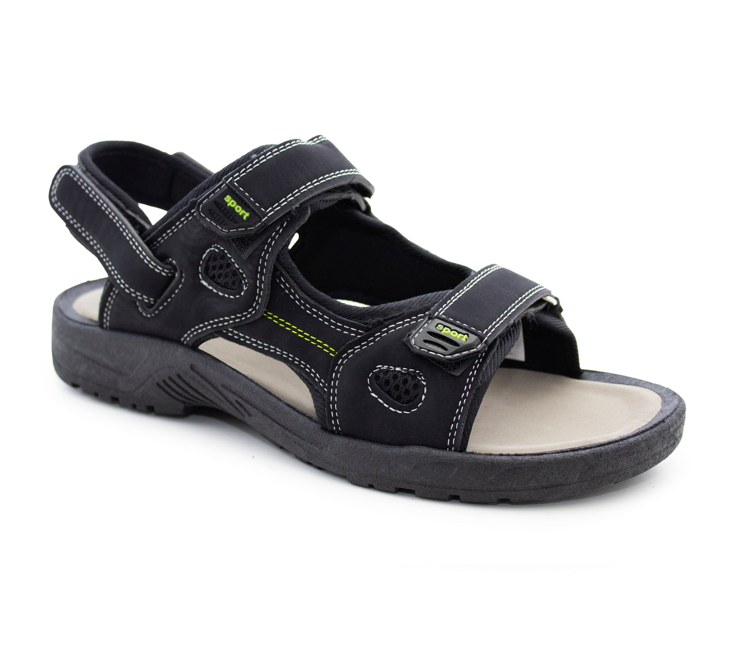 Boys Sports Sandals Triple Touch Fasten Straps Hiking Outdoor Trek Beach Sandals