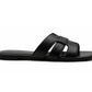 Womens Flat Slip On Sandals Open Toe Multi Strap Slides Backless Casual Summer Holiday Beach Slipper Flats Shoes