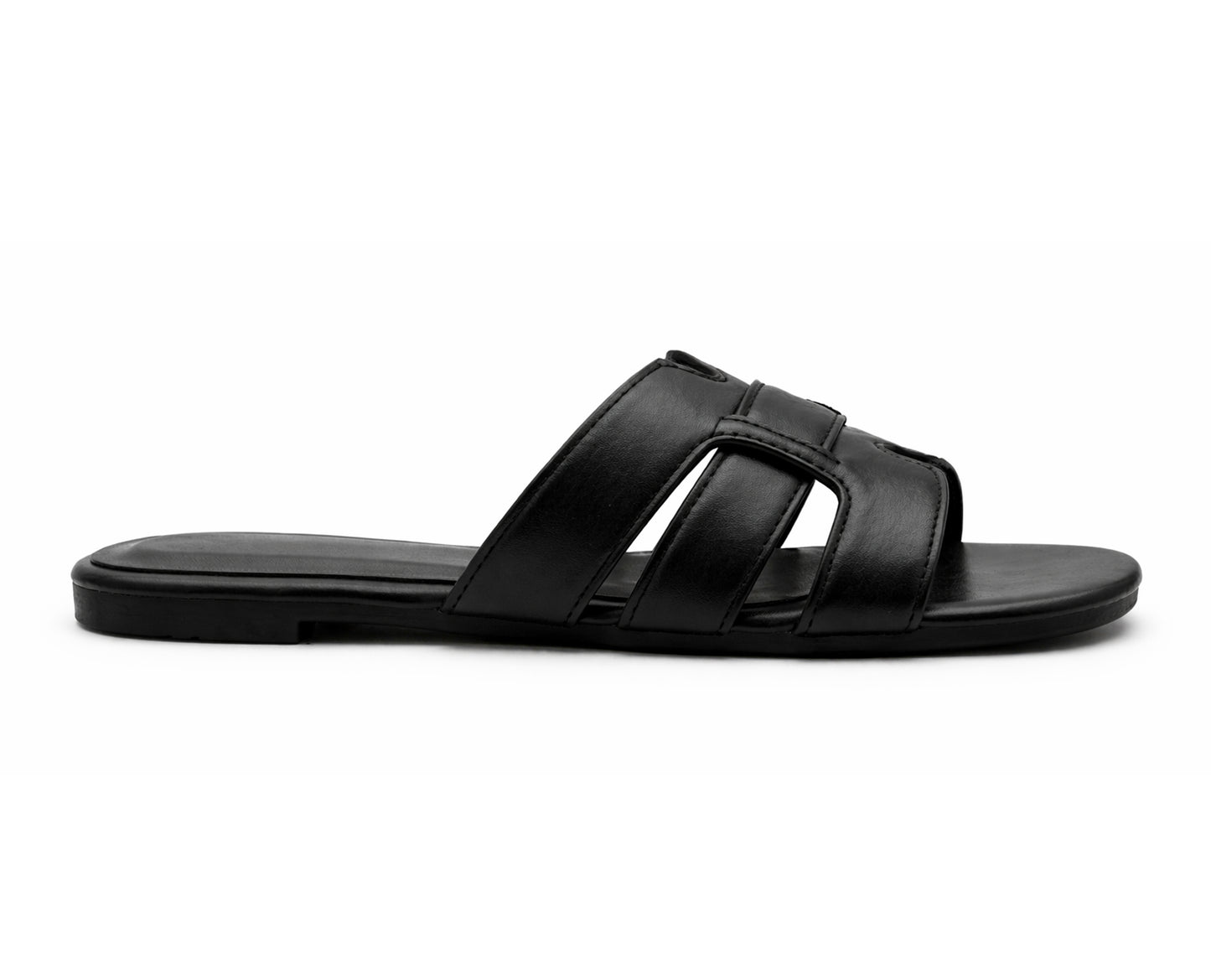 Womens Flat Slip On Sandals Open Toe Multi Strap Slides Backless Casual Summer Holiday Beach Slipper Flats Shoes