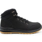 Mens Genuine Nubuck Leather Black Safety Boots Steel Toe Padded Ankle Collar Work Boots