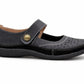 Womens Wide Fit Mary Janes Genuine Leather Nurse Office Wide EEE Fit Touch Fasten Ladies Casual Loafers Shoes