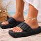 Womens Cloud Sliders Lightweight EVA Slippers Ladies Platform Sole Adjustable Fashion Slides Slip On Beach Pool Chunky Flip Flops