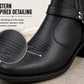Men’s Western Cowboy Ankle Boots Harness Buckle Cuban Heel Biker Shoes