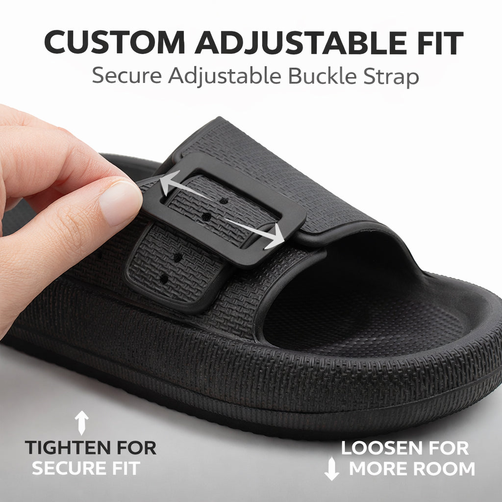Womens Cloud Sliders Lightweight EVA Slippers Ladies Platform Sole Adjustable Fashion Slides Slip On Beach Pool Chunky Flip Flops