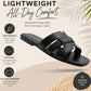 Womens Flat Slip On Sandals Open Toe Multi Strap Slides Backless Casual Summer Holiday Beach Slipper Flats Shoes