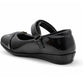 Girls Mary Jane School Shoes Black Patent T-Bar Touch Fasten Adjustable Back To School Uniform Shoe