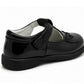 Girls Mary Jane School Shoes Black T-Bar Touch Fasten Adjustable Back To School Uniform Shoe