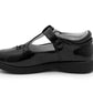 Girls Mary Jane School Shoes Black T-Bar Touch Fasten Adjustable Back To School Uniform Shoe