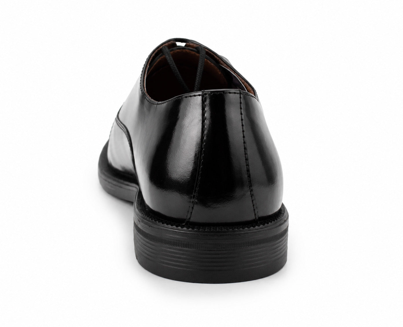 Mens Black Leather Oxford Shoes Formal Cap Toe Lace Up Smart Office Cadet Shoes